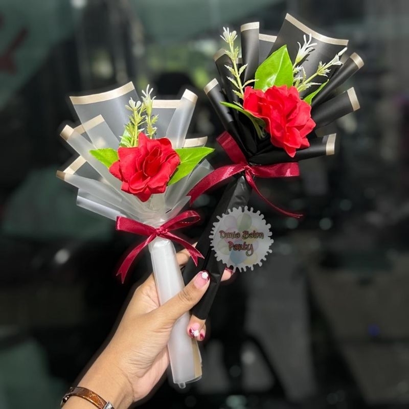 Single Rose Bouquet / Buket Bunga Mini