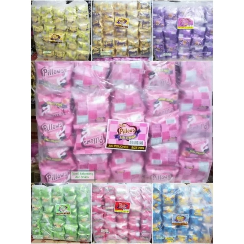 

Oishi Pillows Snack Pillow Renceng 1 Ball / Dus isi 15 Pak / 30 Renceng x 10 Pcs ( 300 Sachet ) 6gram