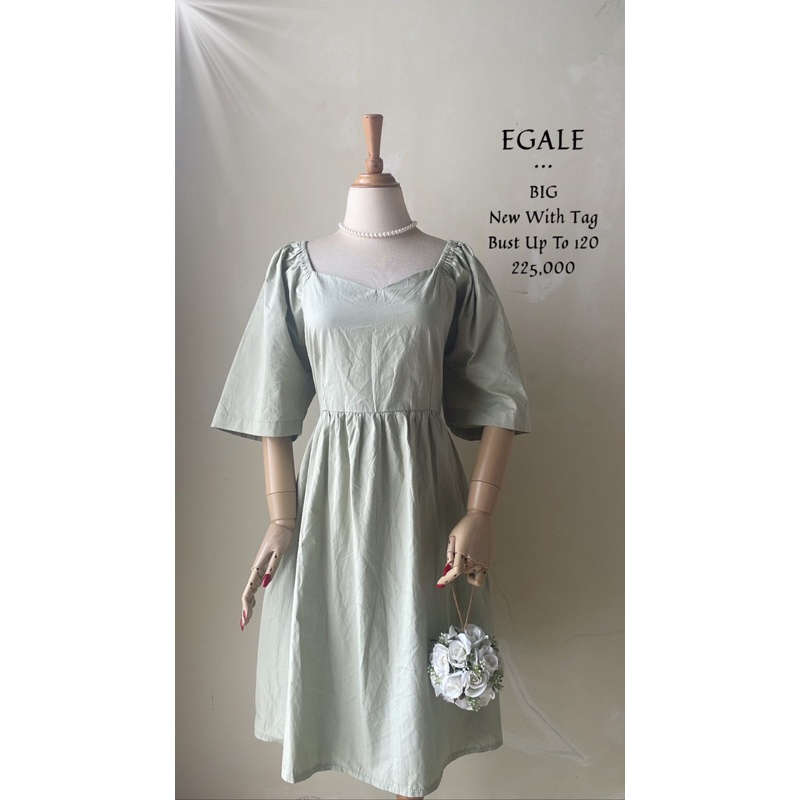 Dress hijau mint egale straply poplin bigsize plus size jumbo baru squareneck sexy back jual rugi mu