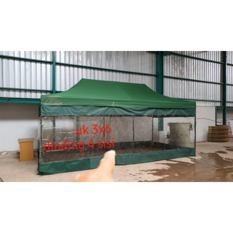 Tenda lipat ukuran 3x6 pakai dinding 4 sisi