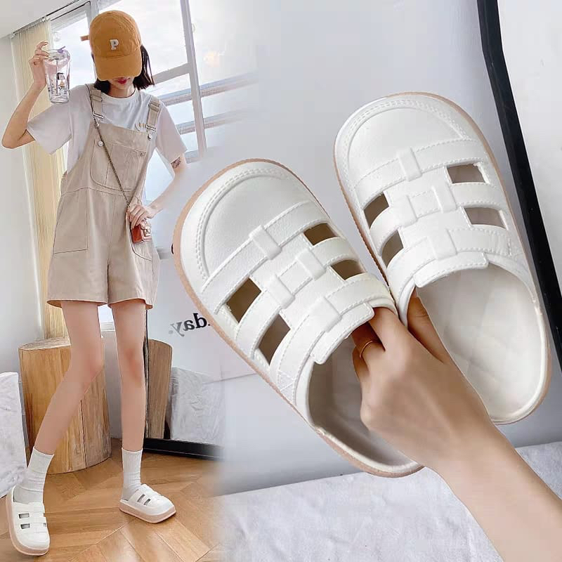 GROSIRTAS TG1692 Sandal Slop Wanita Import Sandal Tulang Selop Bulat Fashion Kekinian