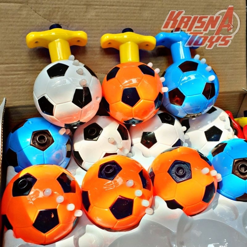 MAINAN ANAK GANGSING KARAKTER LAMPU &amp; MUSIK/FOOTBALL SPINNING TOP/GASING MAINAN