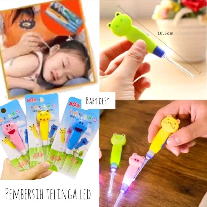 PEMBERSIH TELINGA LED LUCU KARAKTER CUTE / EARPICK FLASHLIGHT / KOREK KUPING LAMPU ANAK KARAKTER