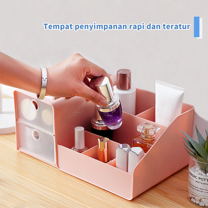 Letyeah &amp; Kaizenliving Rak Makeup Storage Kotak Penyimpanan Skincare Tempat Kosmetik Rak Organizer