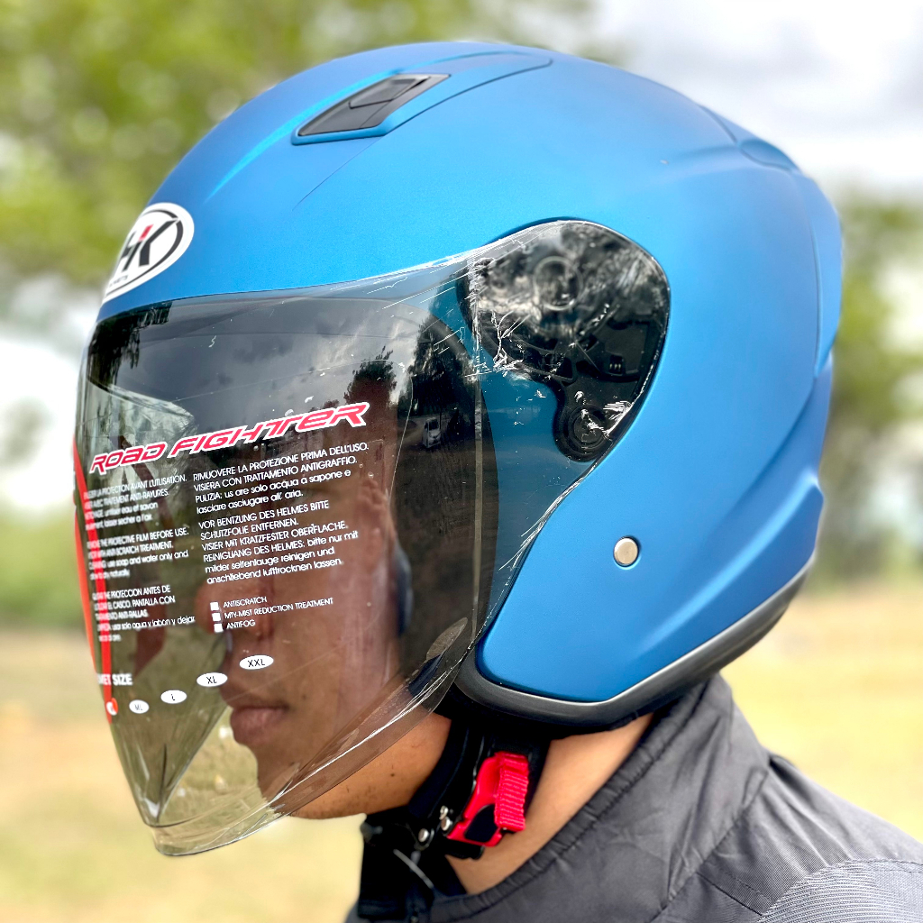 Helm Dewasa NHK R1 Elite Visor Smoke Solid Pria Wanita