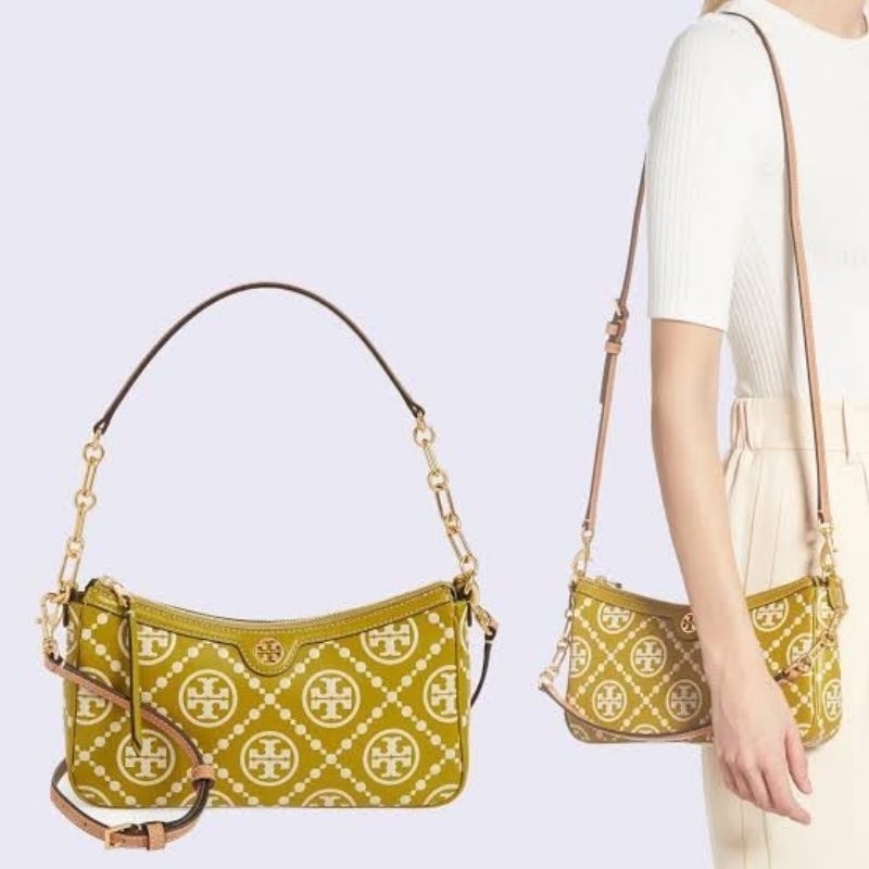 Monogram  T Shoulder Contrast Embossed Studio Island Palm