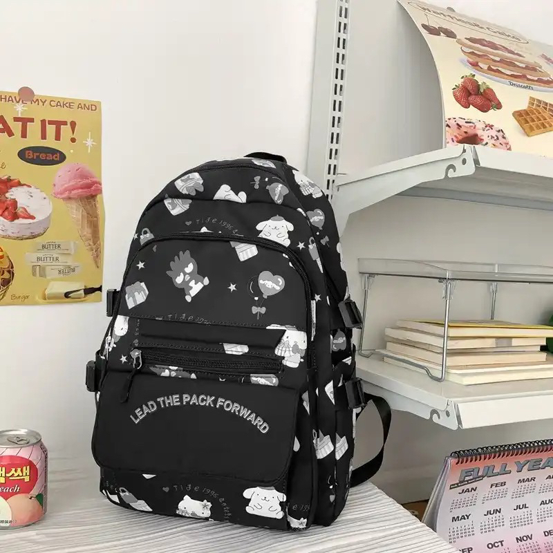 Ransel Trendi Pola Grafiti Pria Wanita Keren Ransel Travel Wanita Tas Harajuku Tas Pelajar Anak Perempuan Laki-laki Anak Perempuan Anak Laki-laki