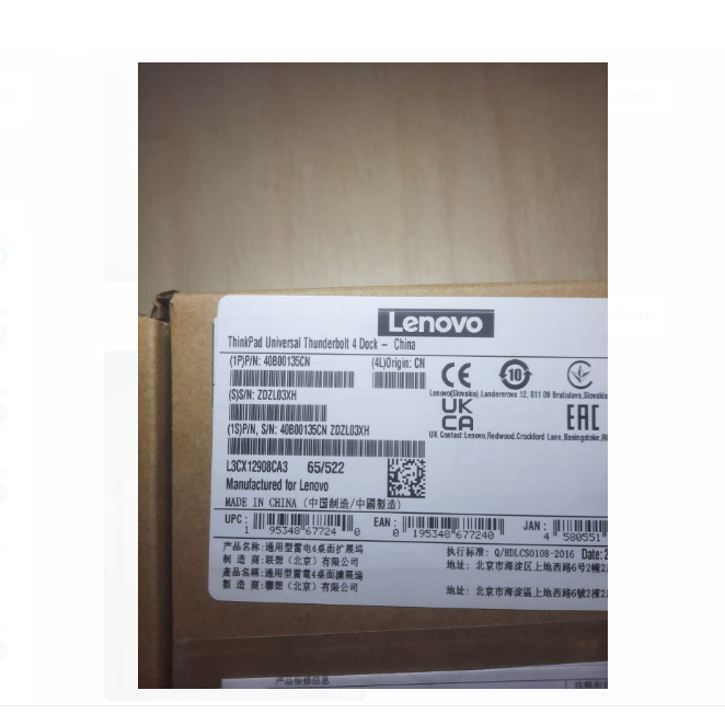 Lenovo ThinkPad Docking Station Thunderbolt 3 Type C USB 40B00135CN for X1 Carbon T480 X380 Original