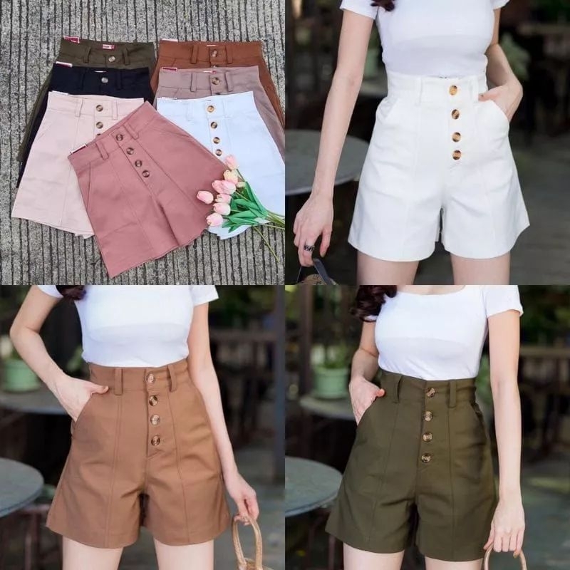 Hotpant wanita highwaist kekinian / celana pendek korea style