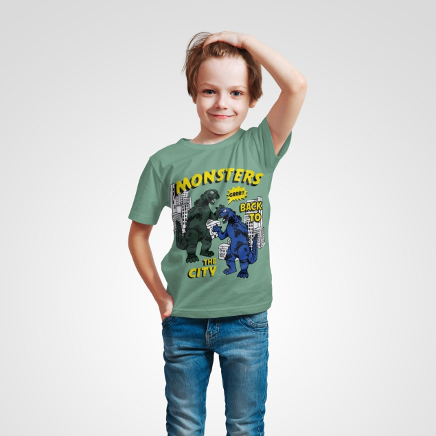 KAOS Sage DISTRO ANAK LAKI-LAKI BAJU ANAK PEREMPUAN MONSTER CITY SAGE ABADI GROSIR