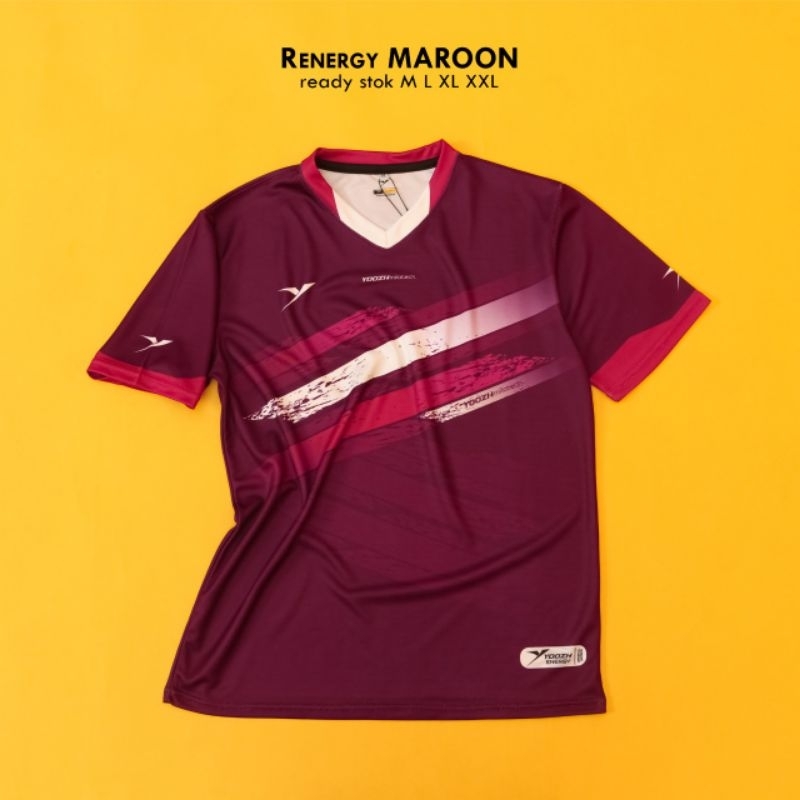 [ ANAK & DEWASA ] BAJU RENERGY MAROON BAJU RENERGY KAOS BADMINTON VOLLY GOWES IMPORT PINGPONG JERSEY