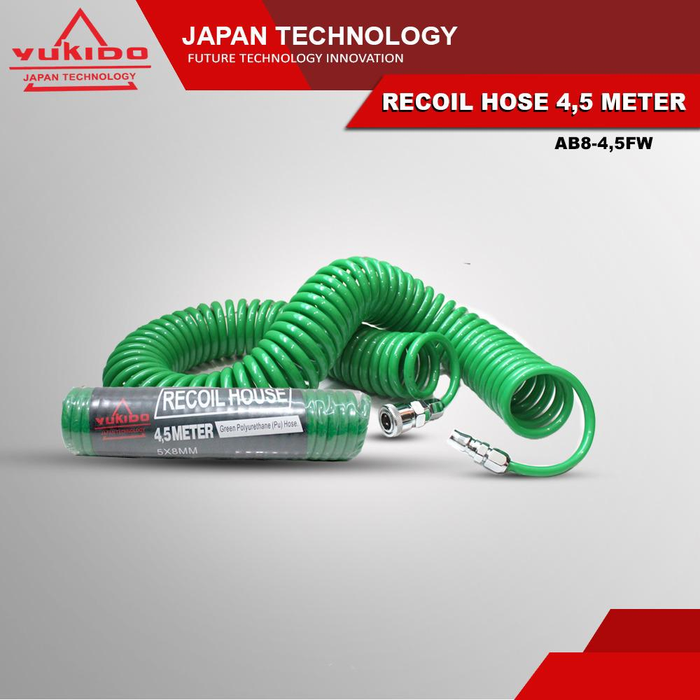 YUKIDO paket Selang recoil selang angin kompresor hijau 4,5 M air chuk air duster