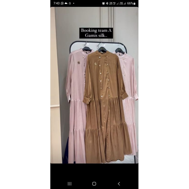 gamis satin premium kancing shellasaukia