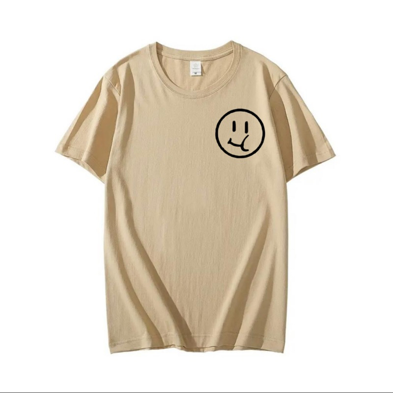 Atasan baju kaos pria kaos oblong laki laki dewasa lengan pendek smiley