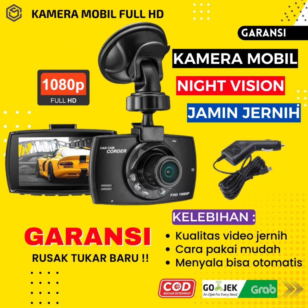 DASHCAM DASH CAM MOBIL FULL HD KAMERA CCTV CAMCORDER MOBIL DEPAN DASHBOARD NIGHT VISION 1080P JS141