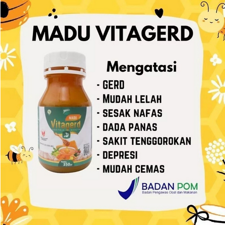 Madu Vitagerd - Herbal Obat GERD dan Asam Lambung Maag Kronis Serta Sakit Kepala Original 350gr