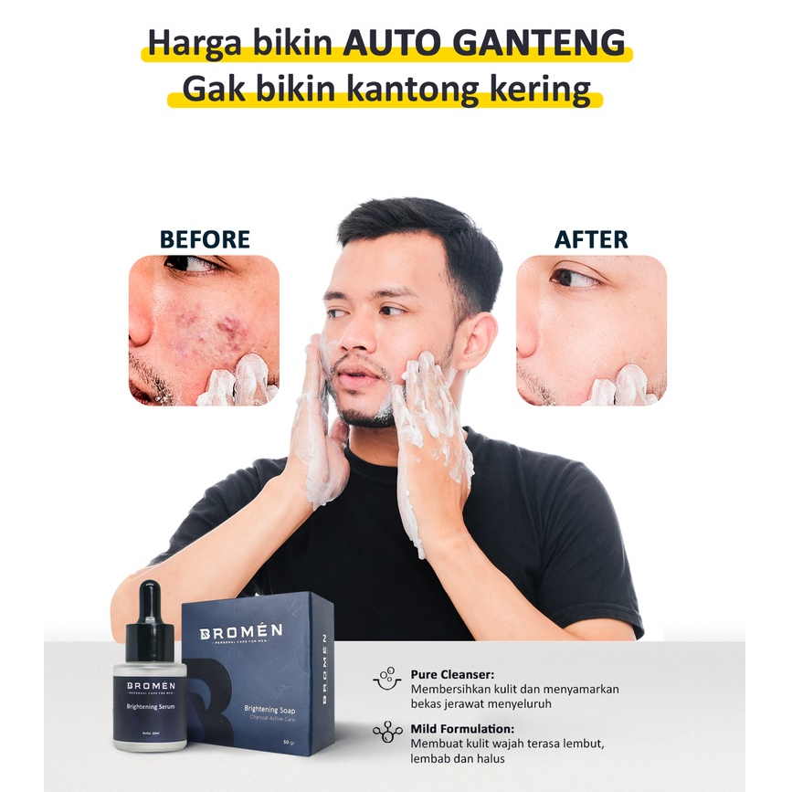 Bromen Sabun &amp; Serum Wajah Penghilang Jerawat Skincare Cowok