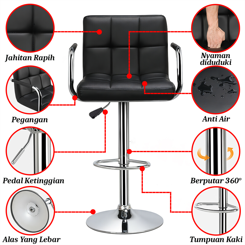 Kursi Bar/Caffe Persegi Minimalis Barstool Chair