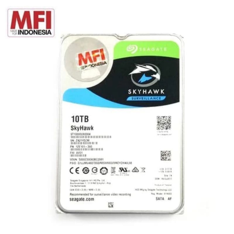 HDD 10TB SKYHAWK GARANSI RESMI 3 TAHUN MFI ORIGINAL SATA 3.5