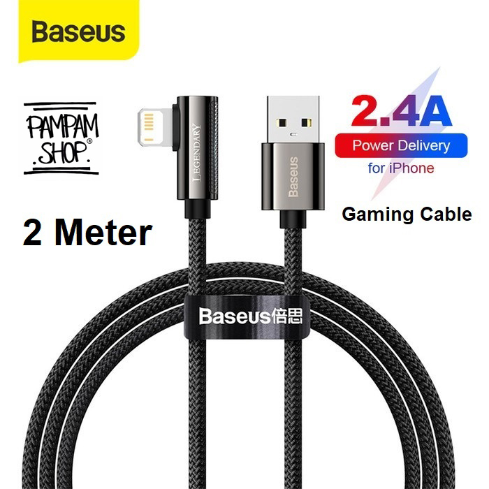 Baseus Legendary Elbow Iphone USB Lightning Kabel Data Charger 2.4A 2M