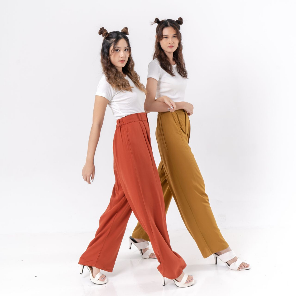 AIJO - Reva Twill Cullote - Celana Panjang Loose Pants Kekinian