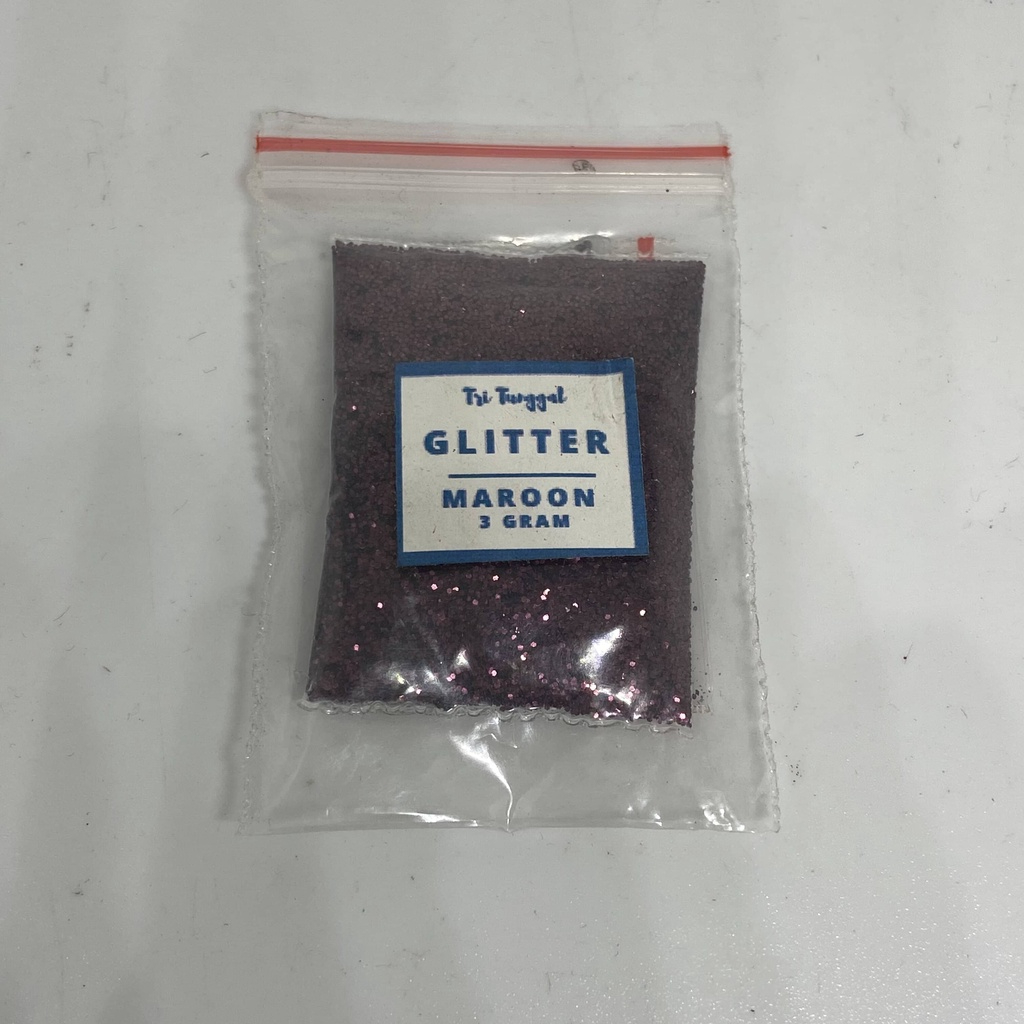 Sparkle Glitter Warna Merah Maroon 3gr 3 gr Powder Gliter Bubuk Padat DIY Kesenian Prakarya Seni Ker
