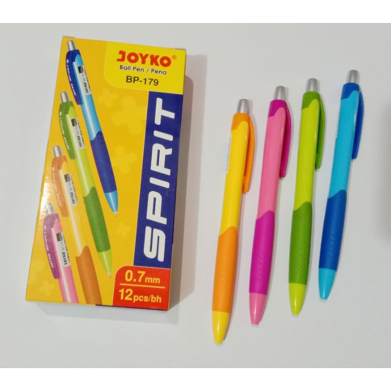 

Pulpen Joyko Spirit 0,7mm BP-179, Isi 12 Pcs