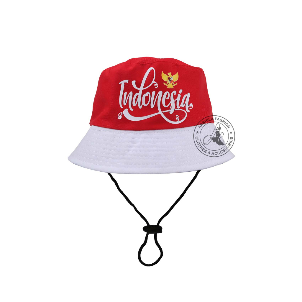 Topi bucket Anak Laki Laki Perempuan sablon Indonesia HUT RI