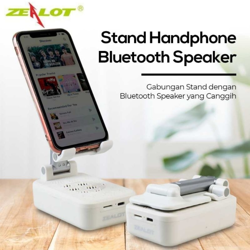 ZEALOT Original Product Stand Handphone Holder Bluetooth Speaker - Z7 1200mAh