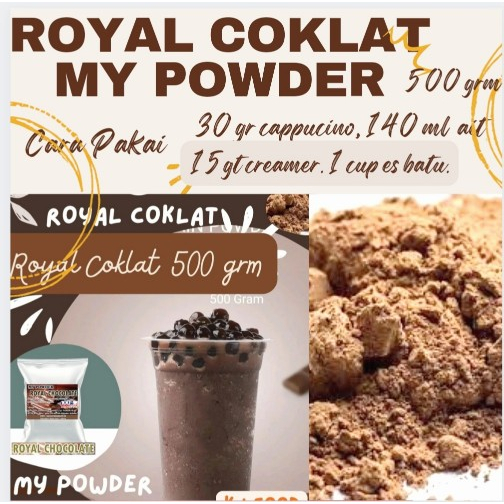 

Bubuk Minuman Rasa Royal Coklat Bubble drink Powder drink Royal Chocolate 500gram