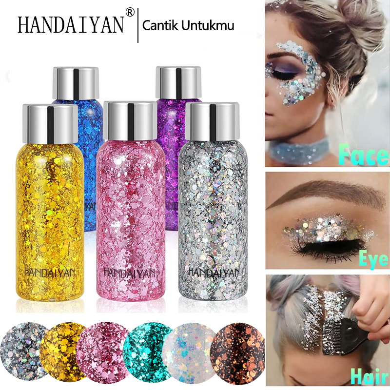 HANDAIYAN Glitter Body Gel Eyeshadow Glitter Makeup Tool For Face/Highlighter/Body/Hair/Nail