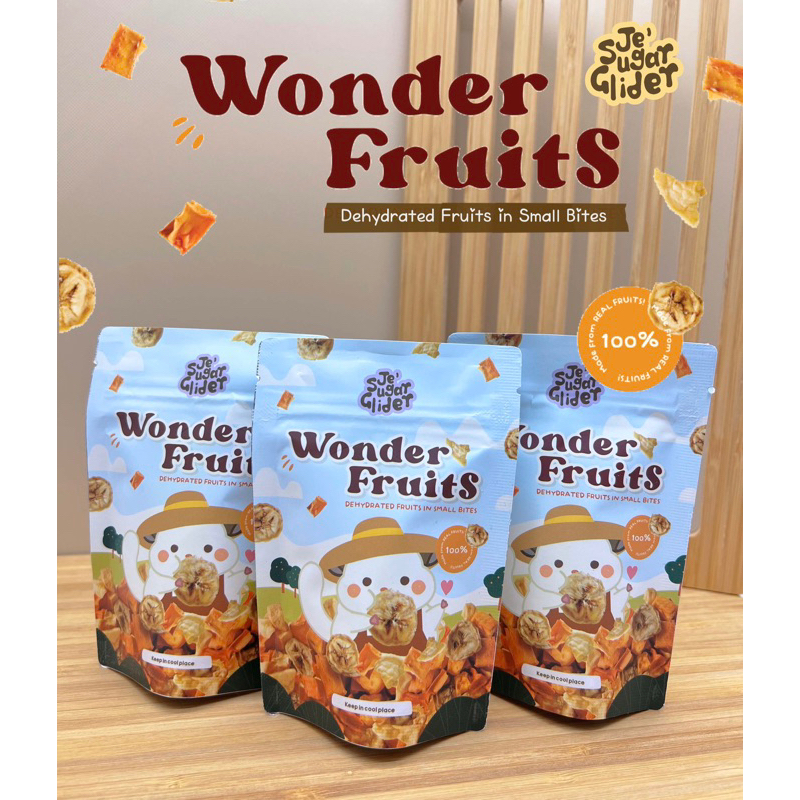 WONDERFRUITS, Dehydrate Fruits / Dried Fruits untuk Sugar Glider dan SmallPets