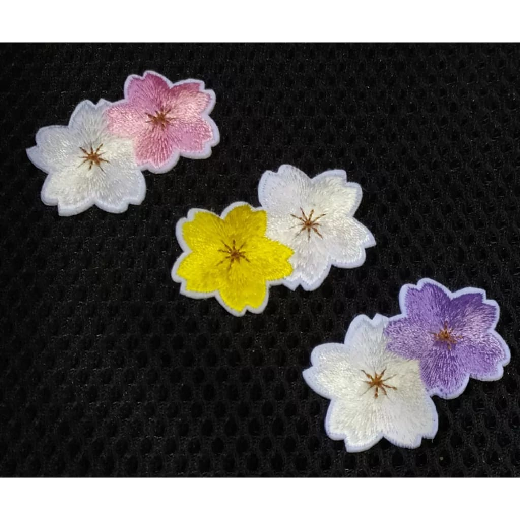 PATCH BORDIR COUPLE FLOWER / EMBLEM BORDIR BUNGA