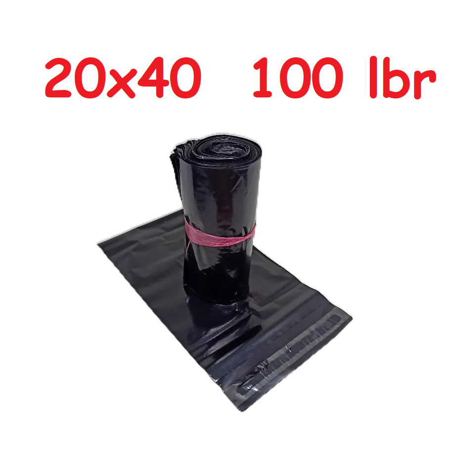 

Plastik Polymailer Hitam Glossy 20x40 cm isi 100 lbr