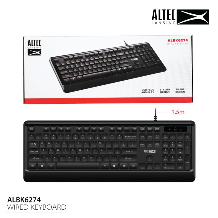 Keyboard Wired Altec Lansing ALBK6274 Silent Design