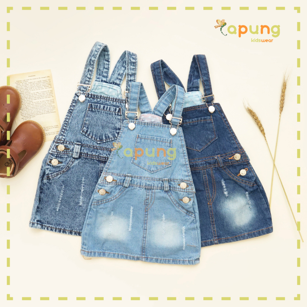 (Capung Kidswear) Overall Rok Anak Perempuan Baju Kodok Anak (6 bulan-4 tahun)