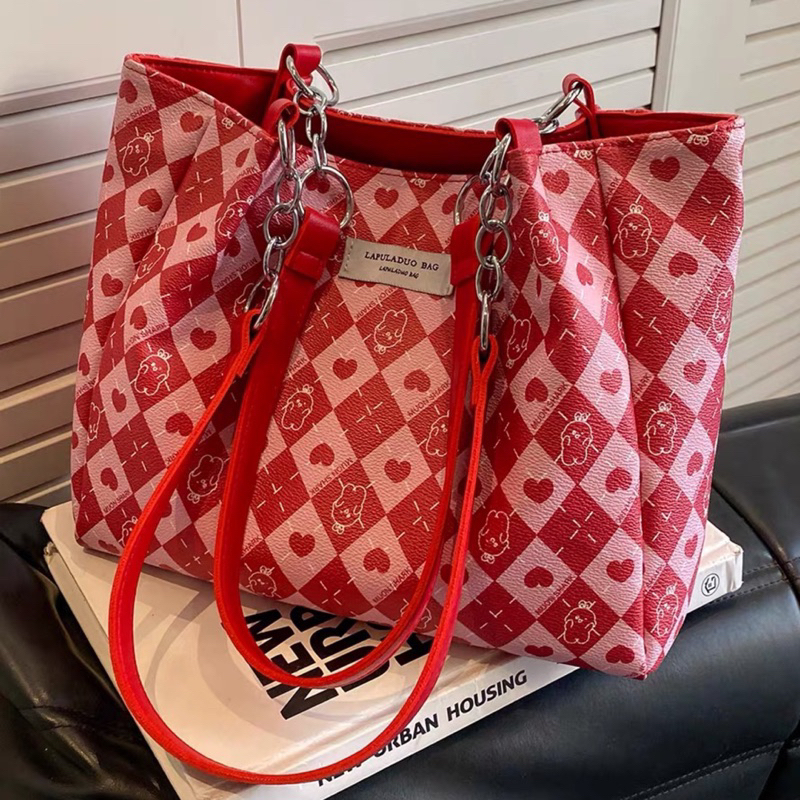 Tas Tote Bag Wanita Korea Fashion Kulit Sintetis