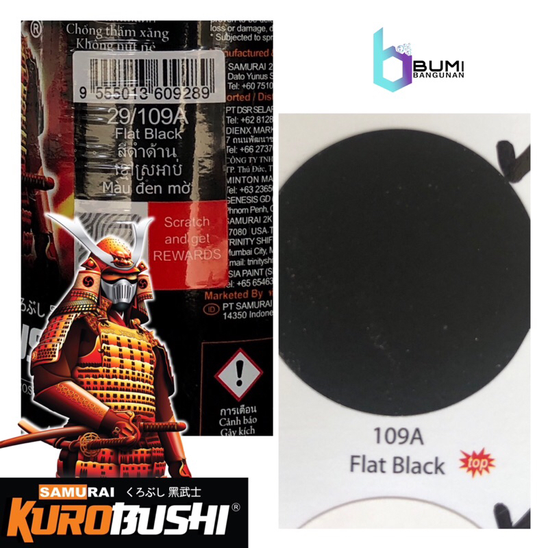 

Cat Semprot / Pilok SAMURAI 400cc Warna FLAT BLACK 109A