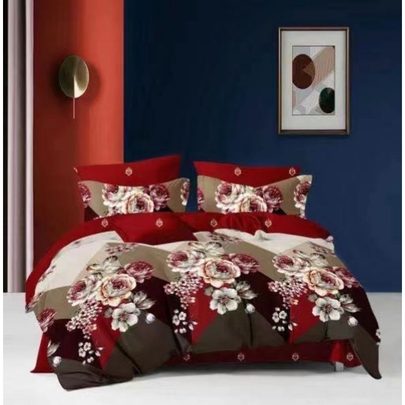 Kain sprei polymicro meteran motif bunga vioni