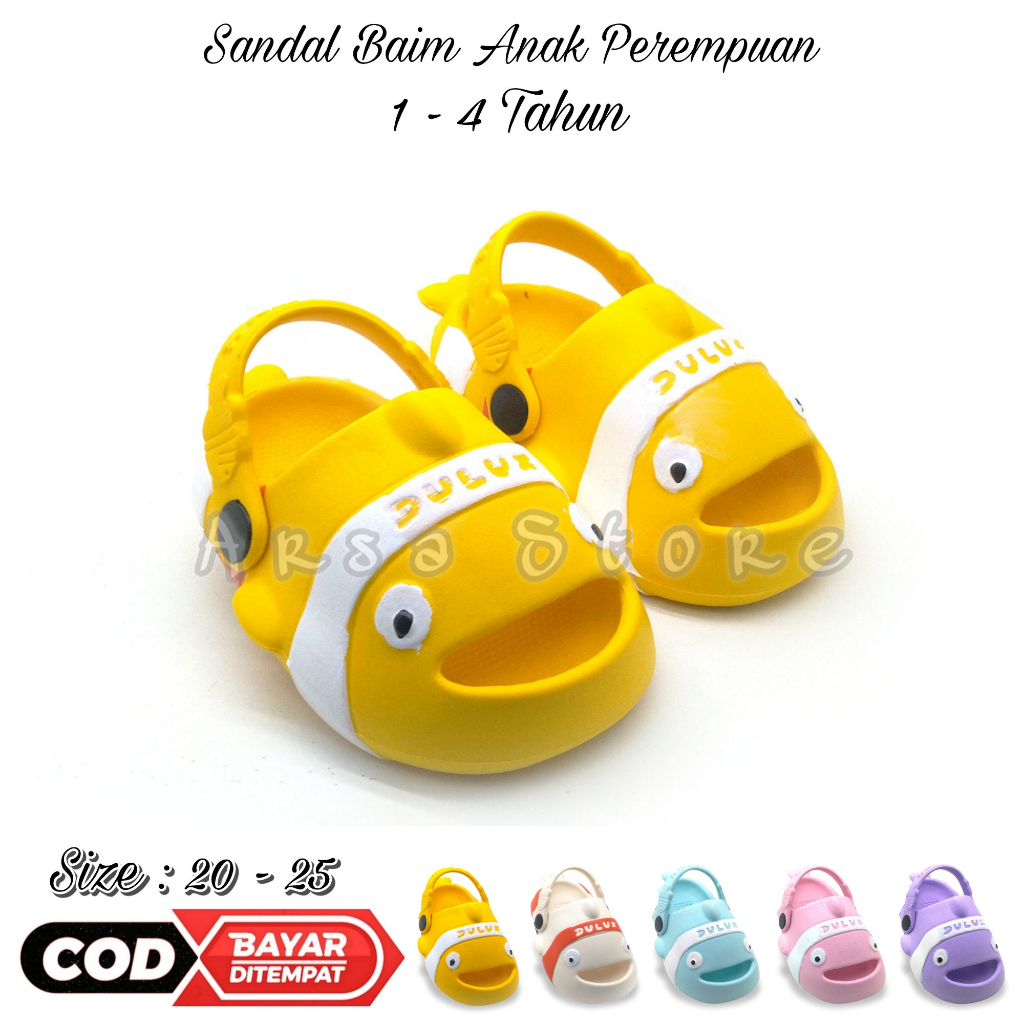 Sandal Baim Anak Perempuan Karakter Ikan Nemo / Sendal Lucu Anak Cewek Umur 1 - 4 Tahun