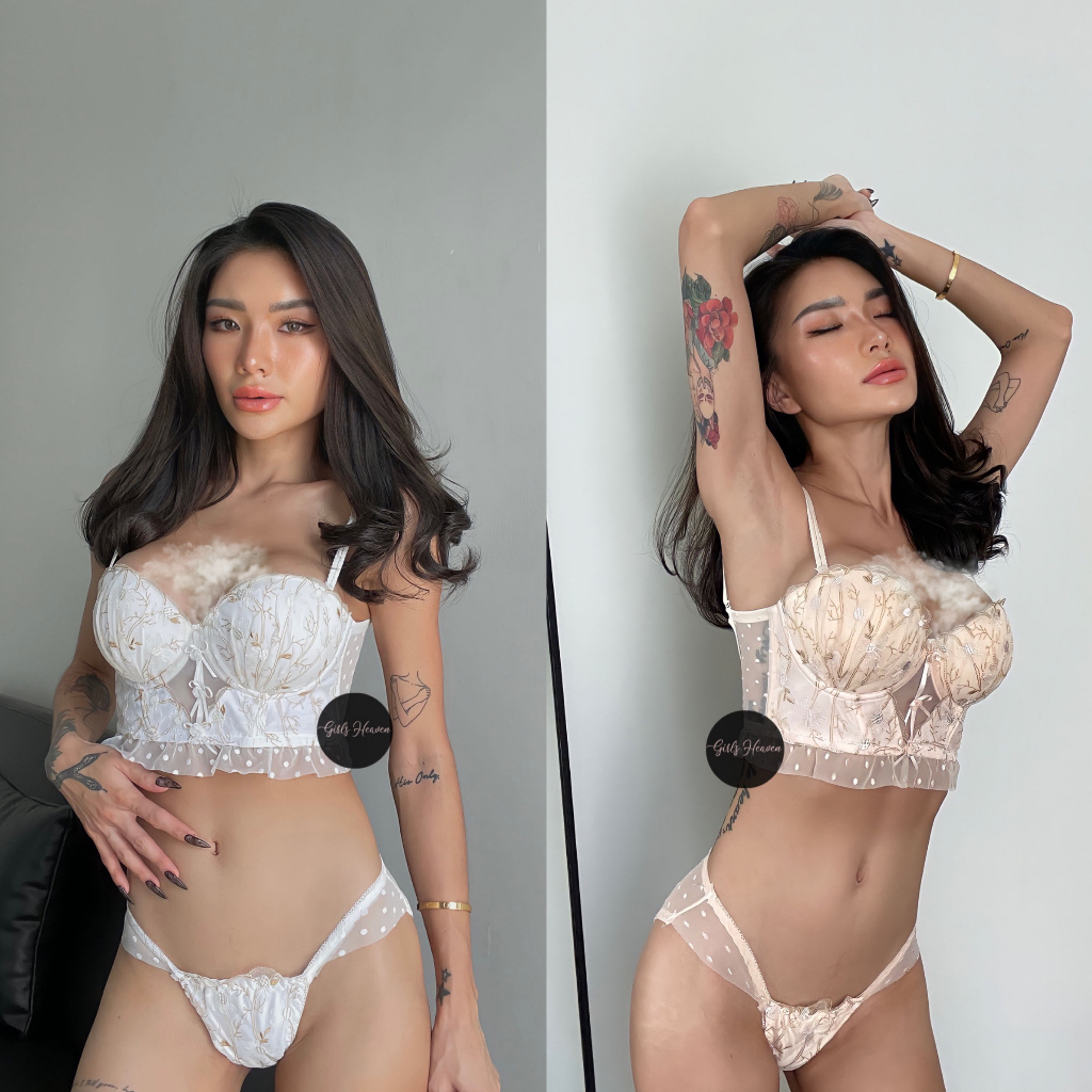 Aletha Sexy Bustier Underwired Set Panties [ Girlsheaven_id ]