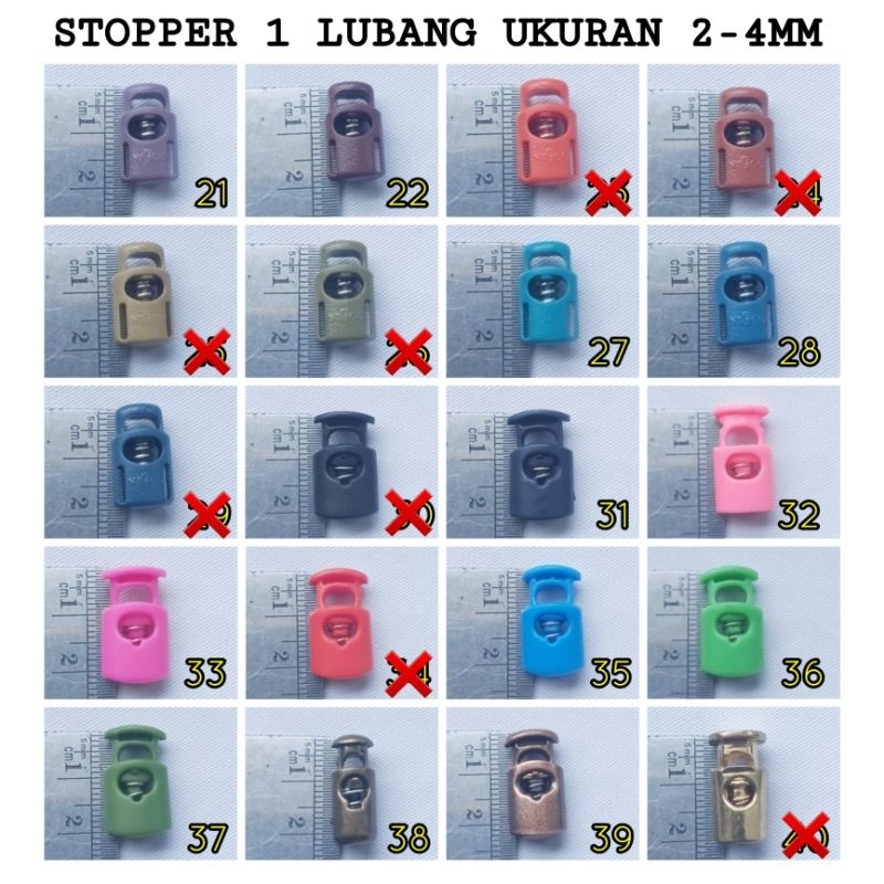 Stopper Tali Stoper Botol 1 Lubang Cord Lock Tali Serut 3mm 4mm