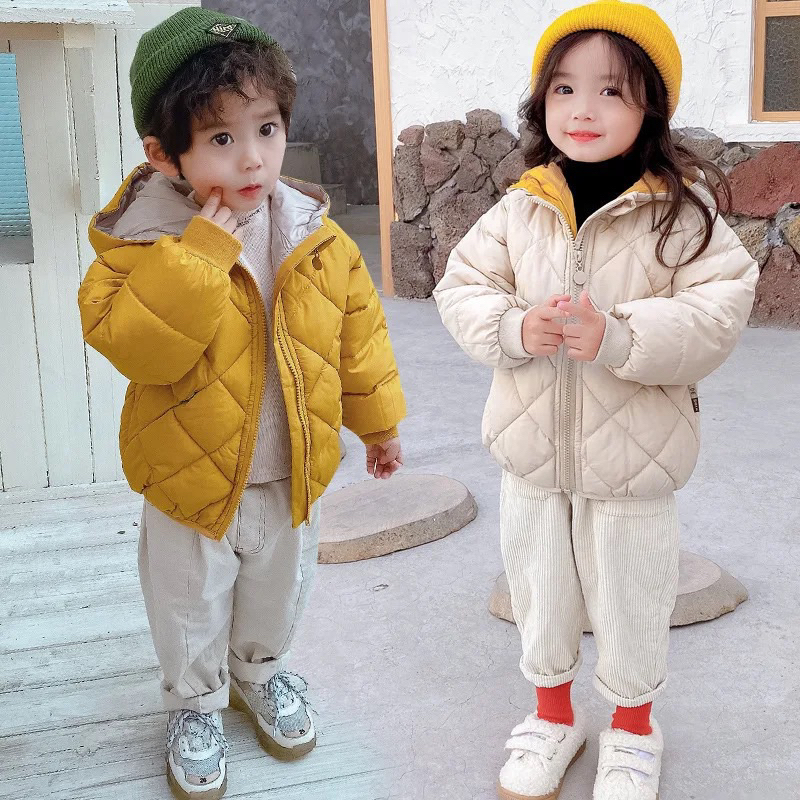 Jaket Winter Anak Unisex Lapis Bulu Tebal Variasi Kasual