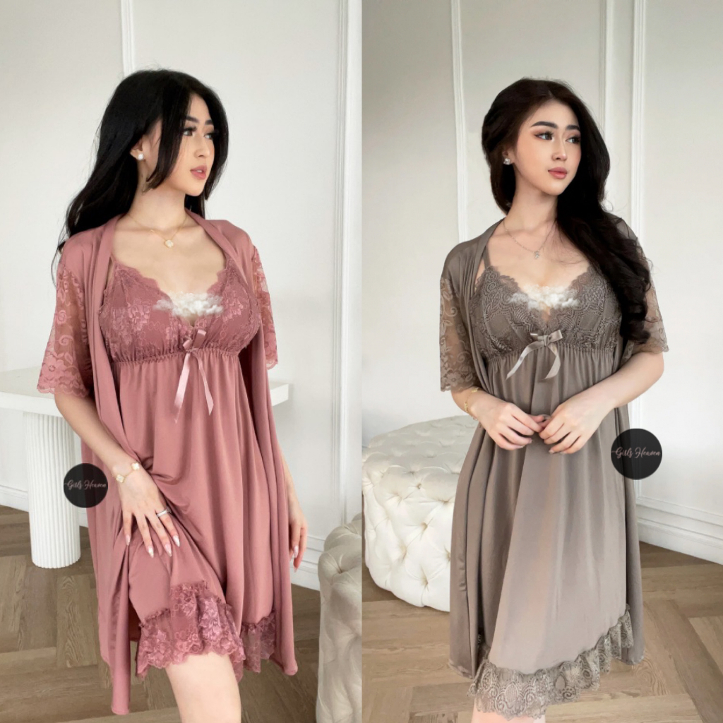 057L Lingerie Dress + Kimono + Belt  [ Girlsheaven_id ]