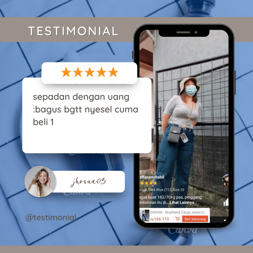 celana panjang jeans cargo wanita kulot higwaisht casual kekinian