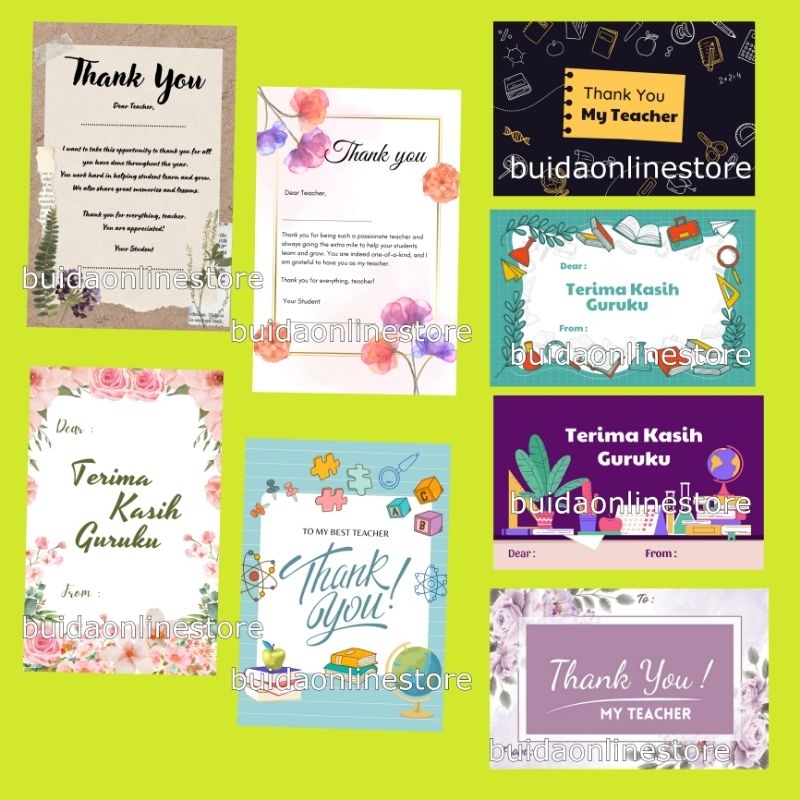 

Kartu Ucapan Stiker Terima Kasih Guruku Label Thank You My Teacher dekorasi kemasan kado hadiah untuk guru gift card letter hampers parcel