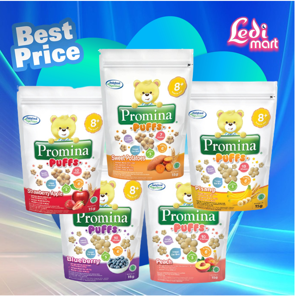 ORIGINAL Promina Puffs 15gr Usia 8 Bulan+ / Promina Puff Snack Bayi / Cemilan Anak Bayi / Makanan Bayi / MPASI / LEDIMART