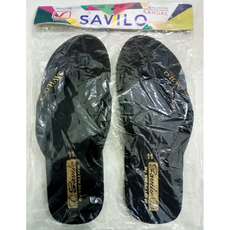 Size 11 Sandal Jepit Savilo Black Gold