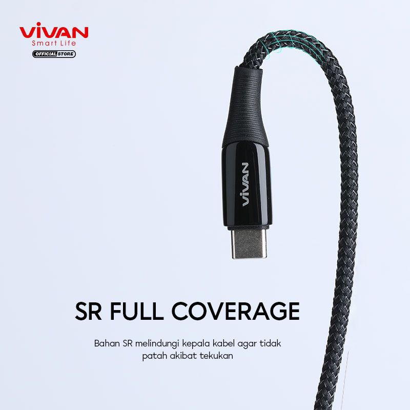 Kabel Data Type-C to iPhone VIVAN VCL100 20W Quick Charge Garansi Resmi