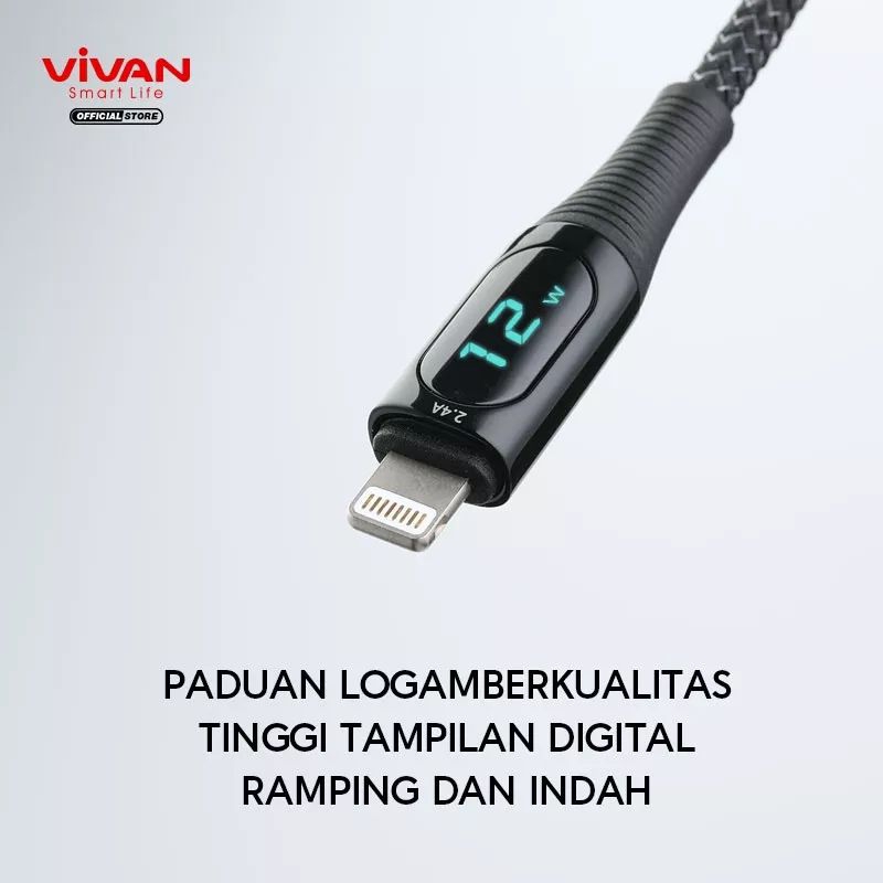 Kabel Data Type-C VIVAN VIC100 5A 40W Quick Charge Garansi Resmi